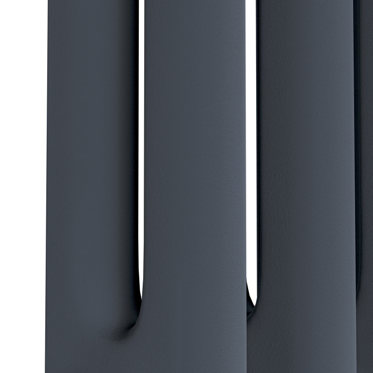 GRADE A1 - Reggio Anthracite Horizontal Double Column Traditional Radiator 300x605mm 1062 BTU - Cast Iron Style