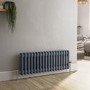 Reggio Anthracite Horizontal Double Column Traditional Radiator 300x830mm 1470 BTU - Cast Iron Style