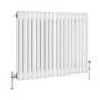 Reggio White Horizontal Double Column Traditional Radiator 600x830mm 2832 BTU - Cast Iron Style