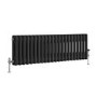 Reggio Midnight Black Horizontal Double Column Traditional Radiator 300x1010mm 1797 BTU - Cast Iron Style