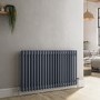 Reggio Anthracite Horizontal Double Column Traditional Radiator 600x1010mm 3462 BTU - Cast Iron Style