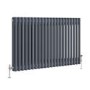 Reggio Anthracite Horizontal Double Column Traditional Radiator 600x1010mm 3462 BTU - Cast Iron Style