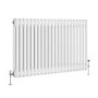 Reggio White Horizontal Double Column Traditional Radiator 600x1010mm 3462 BTU - Cast Iron Style