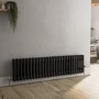 Reggio Midnight Black Horizontal Double Column Traditional Radiator 300x1190mm 2124 BTU - Cast Iron Style