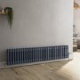 Reggio Anthracite Horizontal Double Column Traditional Radiator 300x1460mm 2614 BTU - Cast Iron Style