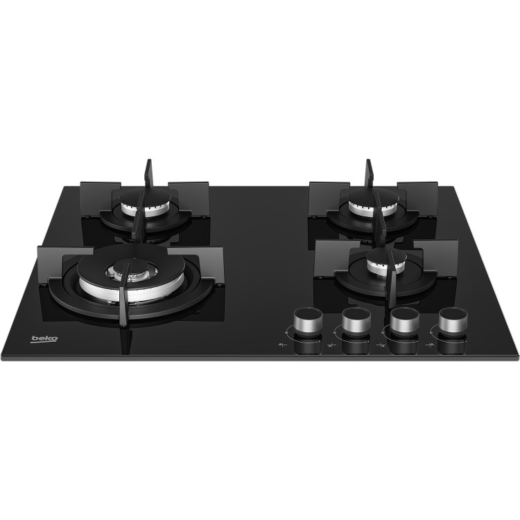 Refurbished Beko HCLW64222S 60cm 4 Burner Gas on Glass Hob Black