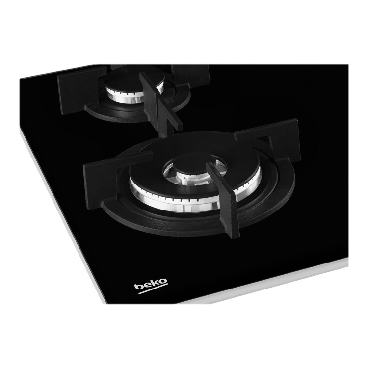 Refurbished Beko HCLW64222S 60cm 4 Burner Gas on Glass Hob Black