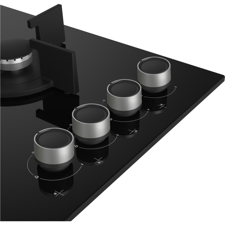 Refurbished Beko HCLW64222S 60cm 4 Burner Gas on Glass Hob Black