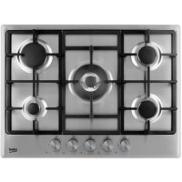 Beko HCMW75225SX 68cm Wide Five Burner Gas Hob Stainless Steel