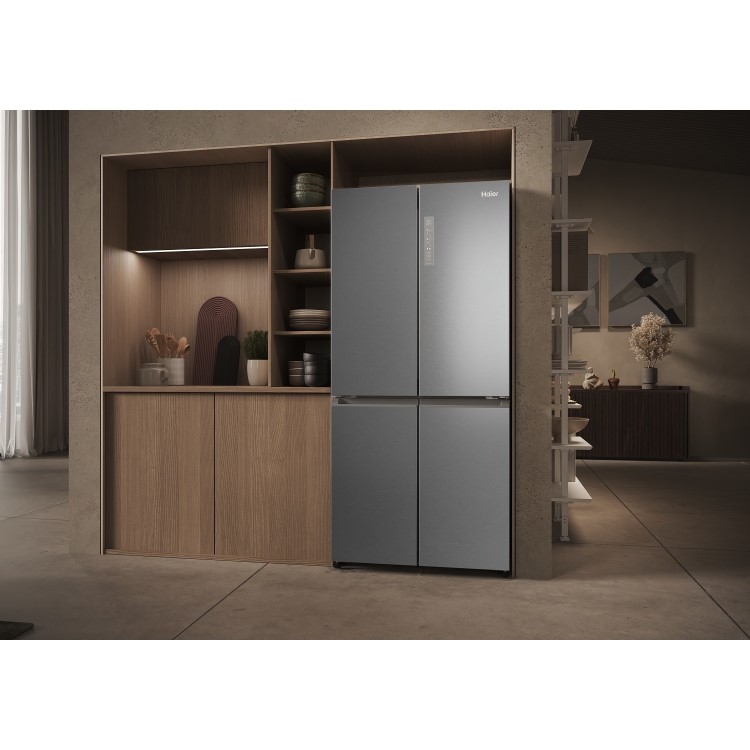 Haier Cube 83 Series 3 467 Litre 4 Door American Fridge Freezer - Silver