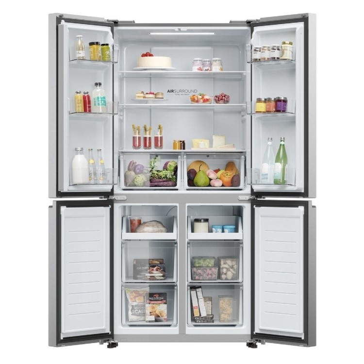 Haier Cube 83 Series 3 467 Litre 4 Door American Fridge Freezer - Silver