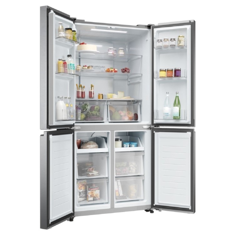 Haier Cube 83 Series 3 467 Litre 4 Door American Fridge Freezer - Silver