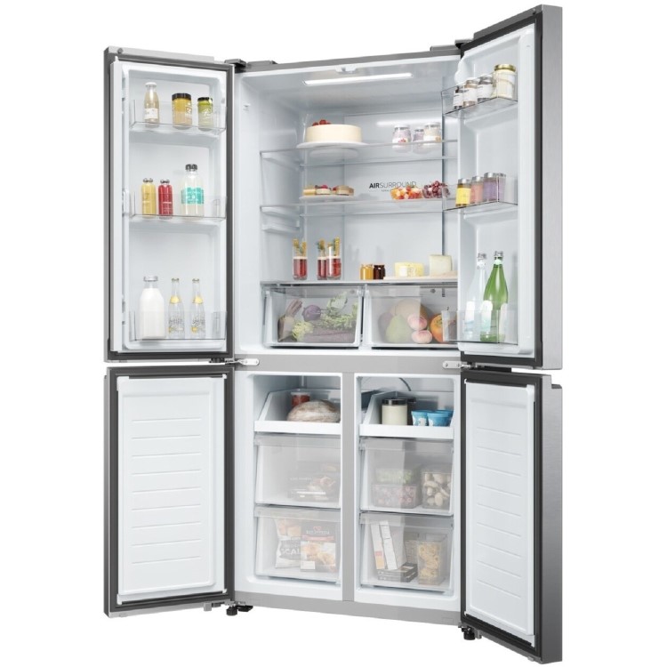 Haier Cube 83 Series 3 467 Litre 4 Door American Fridge Freezer - Silver