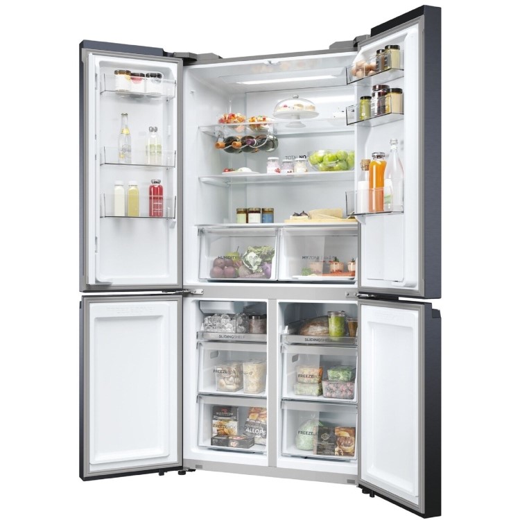 Haier Cube 90 Series 5 525 Litre Four Door American Fridge Freezer - Black