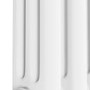 Reggio White Horizontal Triple Column Traditional Radiator 600x605mm 2586 BTU - Cast Iron Style