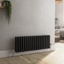 Reggio Midnight Black Horizontal Triple Column Traditional Radiator 300x830mm 1857 BTU - Cast Iron Style