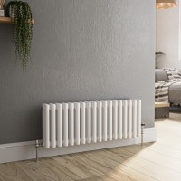 Reggio White Horizontal Triple Column Traditional Radiator 300x830mm 1857 BTU - Cast Iron Style