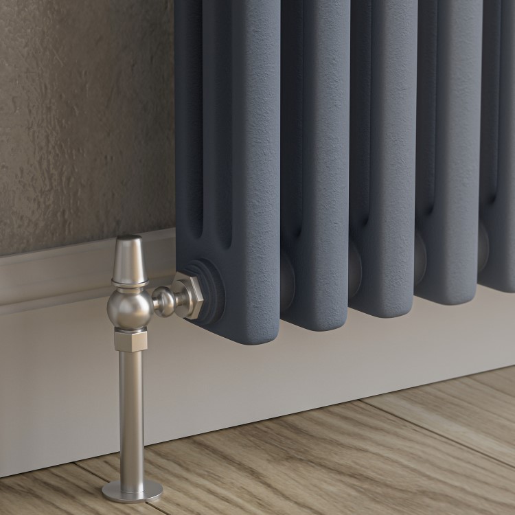 Reggio Anthracite Horizontal Triple Column Traditional Radiator 600x830mm 3581 BTU - Cast Iron Style