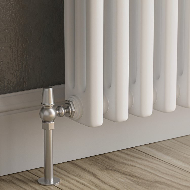 Reggio White Horizontal Triple Column Traditional Radiator 600x830mm 3581 BTU - Cast Iron Style