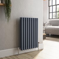 Reggio Anthracite Horizontal Triple Column Traditional Radiator 600x425mm 1790 BTU - Cast Iron Style