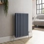 Reggio Anthracite Horizontal Triple Column Traditional Radiator 600x425mm 1790 BTU - Cast Iron Style