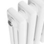 Reggio White Horizontal Triple Column Traditional Radiator 600x425mm 1790 BTU - Cast Iron Style