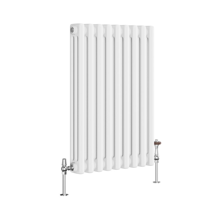 Reggio White Horizontal Triple Column Traditional Radiator 600x425mm 1790 BTU - Cast Iron Style