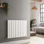 Riace White Horizontal Flat Designer Radiator 600x748mm Double Panel 2827 BTU