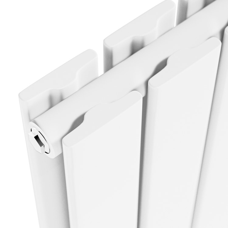 Riace White Horizontal Flat Designer Radiator 600x748mm Double Panel 2827 BTU