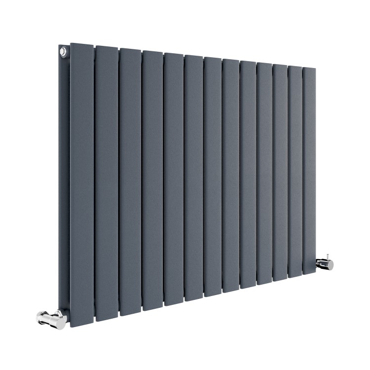 Riace Anthracite Horizontal Flat Designer Radiator 600x884mm Double Panel 3342 BTU