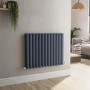 Sorrento Anthracite Horizontal Oval Designer Radiator 600x767mm Double Panel 3119 BTU