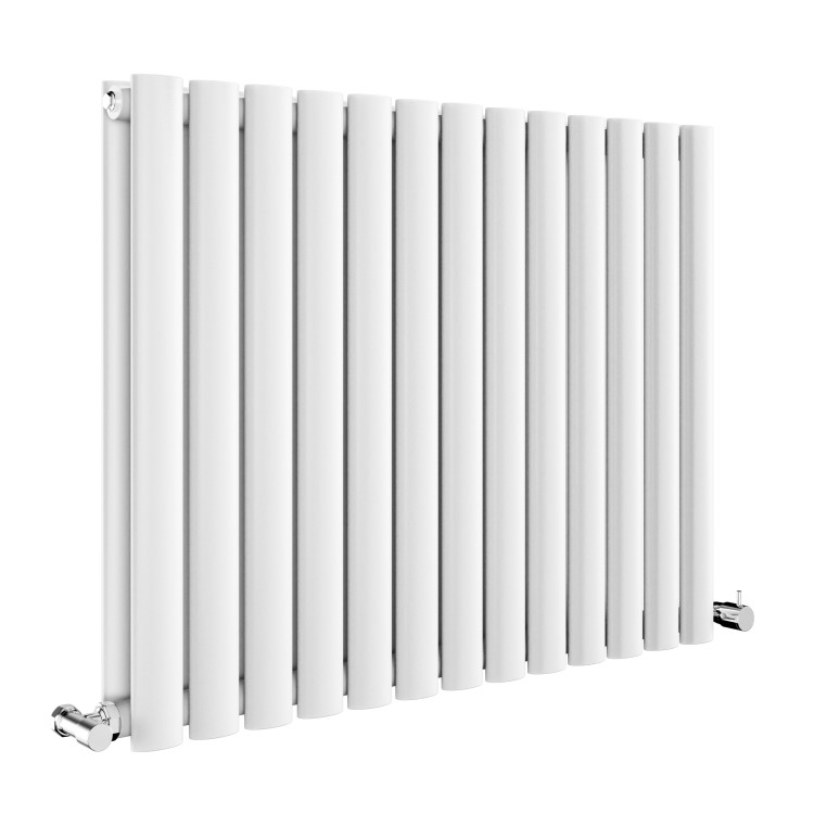 Sorrento White Horizontal Oval Designer Radiator 600x767mm Double Panel 3119 BTU