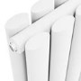 Sorrento White Horizontal Oval Designer Radiator 600x767mm Double Panel 3119 BTU