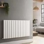 Riace White Horizontal Flat Designer Radiator 600x1020mm Double Panel 3856 BTU