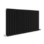 Riace Midnight Black Horizontal Flat Designer Radiator 600x1156mm Double Panel 4370 BTU