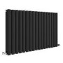 Sorrento Midnight Black Horizontal Oval Designer Radiator 600x1003mm Double Panel 4079 BTU