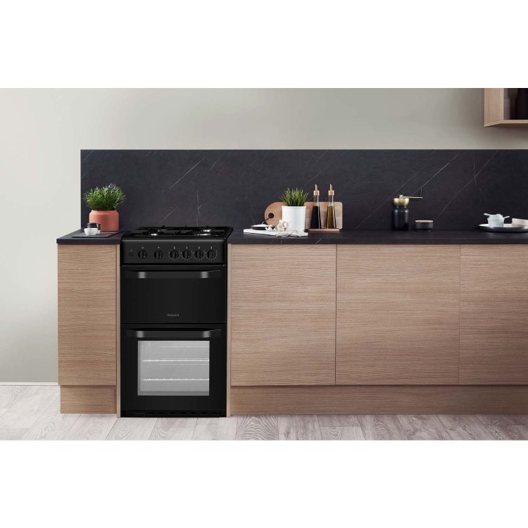 Hotpoint 50cm Gas Cooker - Black