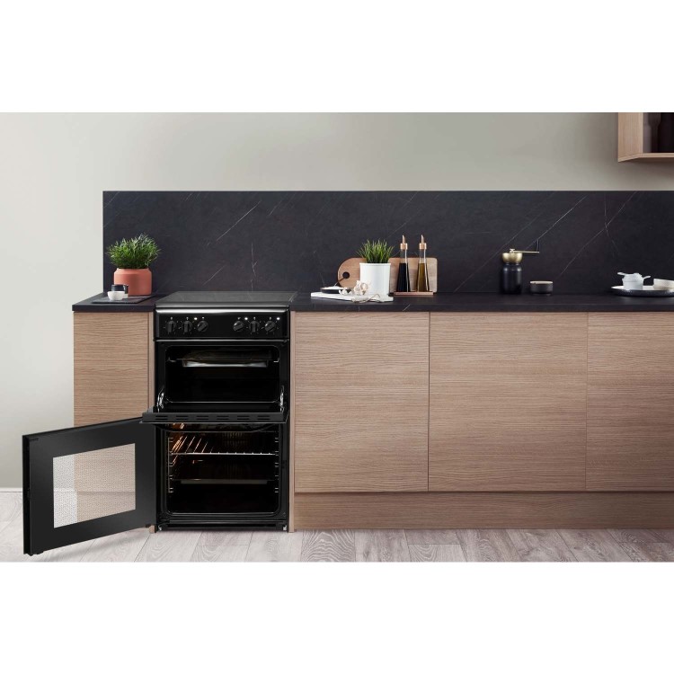 Hotpoint 50cm Electric Cooker - Black