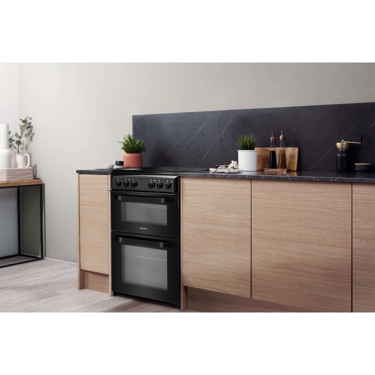 Hotpoint 50cm Electric Cooker - Black