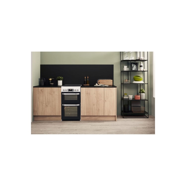 Hotpoint 50cm Double Oven Electric Cooker - White