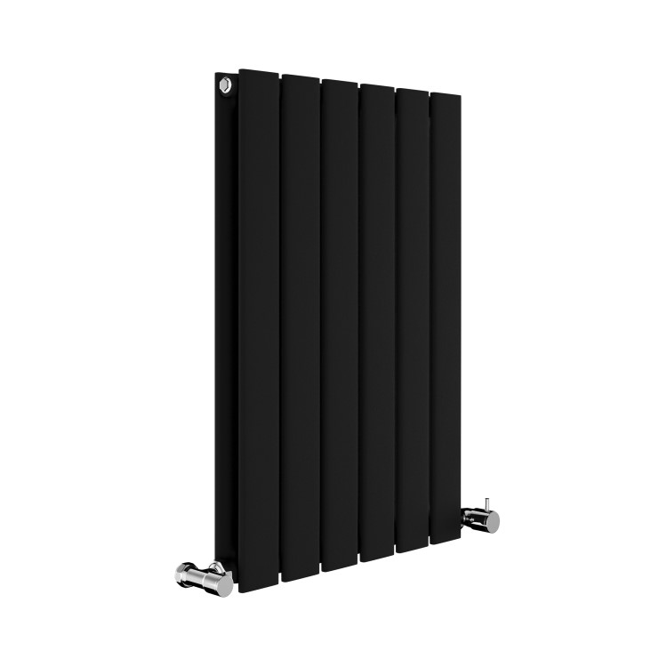 Riace Midnight Black Horizontal Flat Designer Radiator 600x408mm Double Panel 1542 BTU