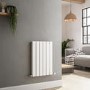 Riace White Horizontal Flat Designer Radiator 600x408mm Double Panel 1542 BTU