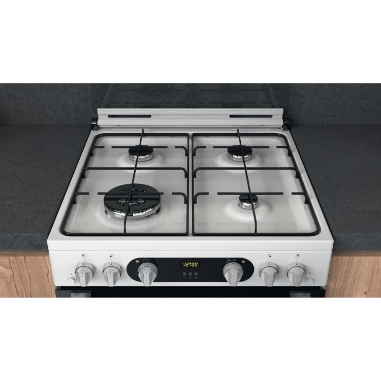 Refurbished Hotpoint HD67G02CCW 60cm Gas Cooker with Lid White