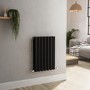 Sorrento Midnight Black Horizontal Oval Designer Radiator 600x413mm Double Panel 1679 BTU