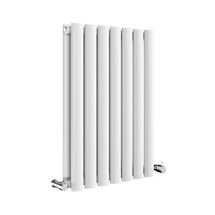 Sorrento White Horizontal Oval Designer Radiator 600x413mm Double Panel 1679 BTU