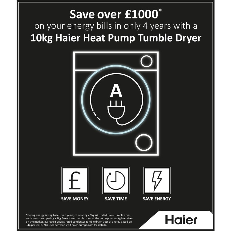 Haier 959 Series 5 9kg Heat Pump Tumble Dryer - Graphite