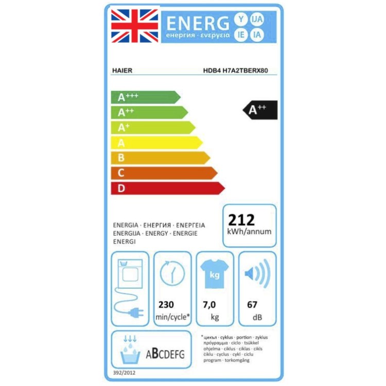 Haier Series 4 7kg Integrated Heat Pump Tumble Dryer - Graphite