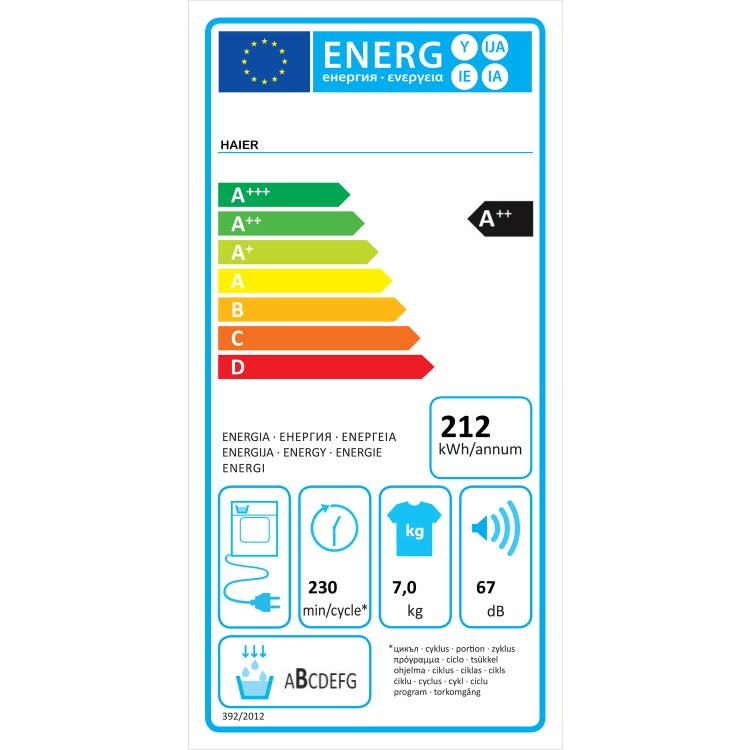 Haier Series 4 7kg Integrated Heat Pump Tumble Dryer - White