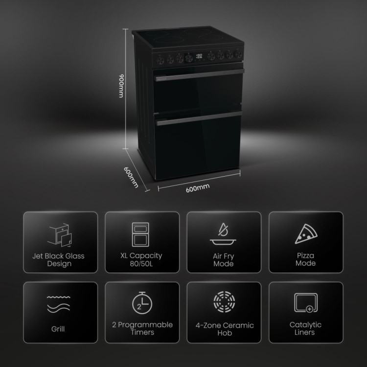 Hisense 60cm Electric Cooker - Black