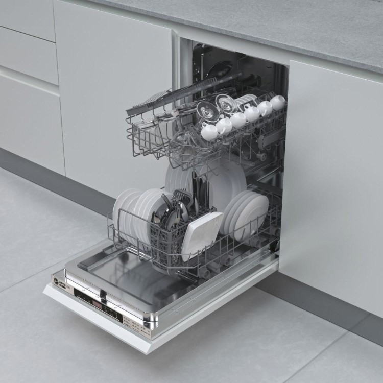 Hoover H-Dish Integrated Slimline Dishwasher - Silver control panel